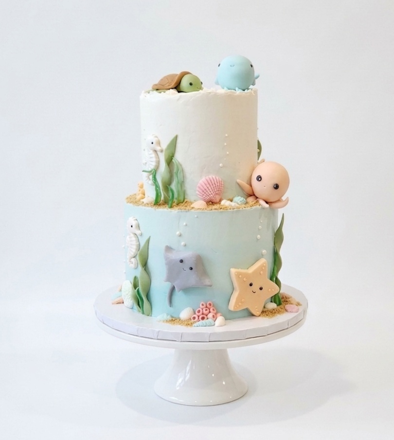Under the sea birthday cake · Ocean birthday