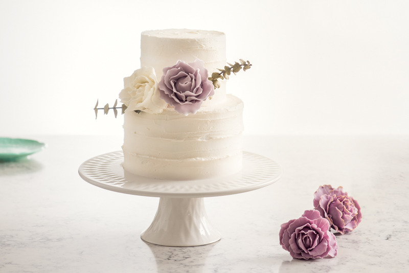 White and purple · Textured buttercream
