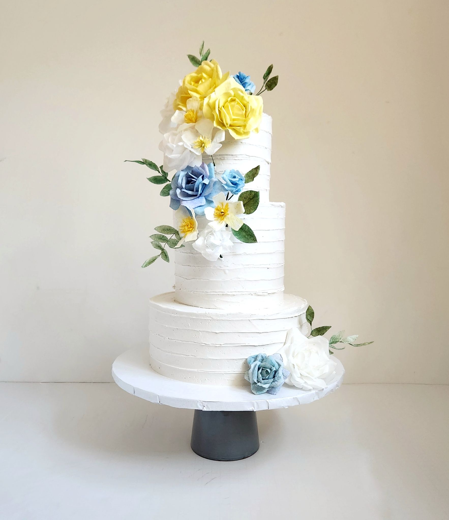 Blue, white, yellow three tier · Blue, white, yellow three tier