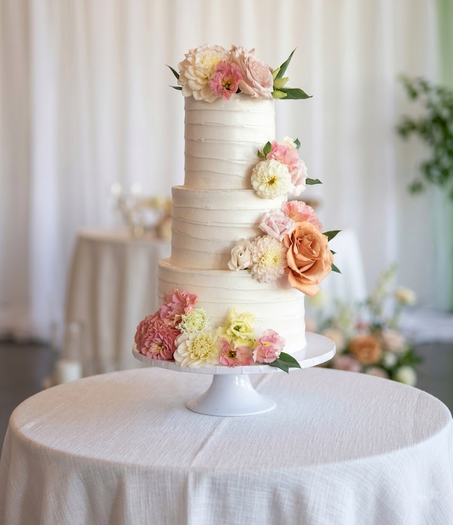 Three tier pastel florals · Three tier pastel florals