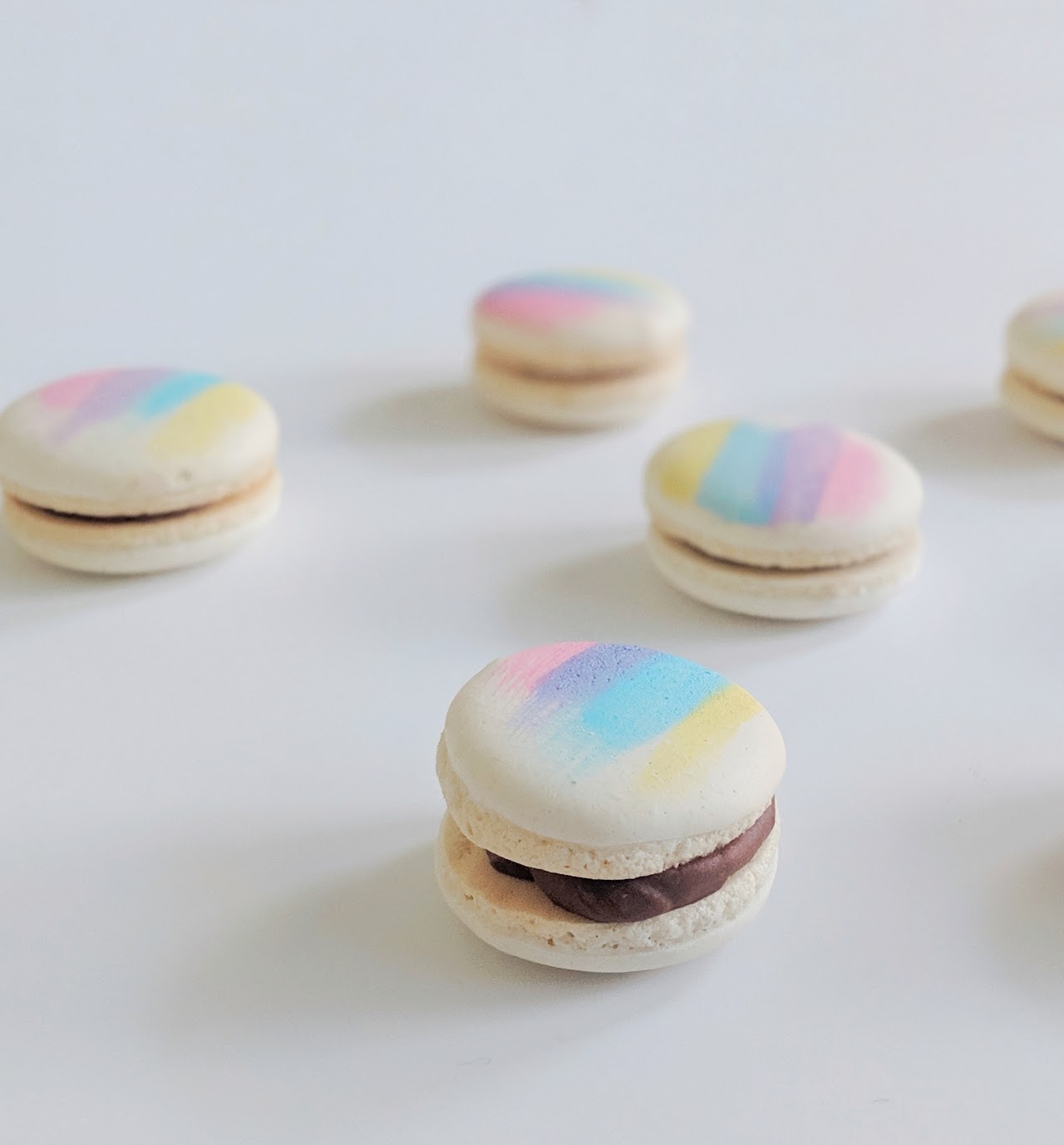 Rainbow macarons · Rainbow macarons